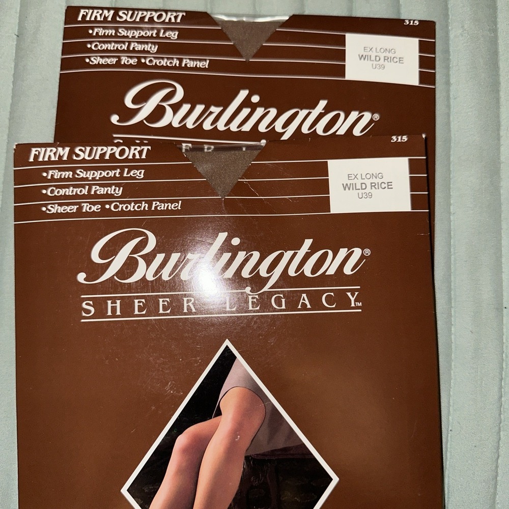 Burlington Sheer Legacy Pantyhose Extra Long  315 Control Panty Sheer Toe